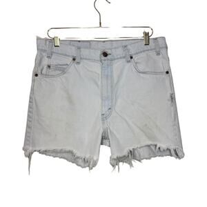Vintage Levi 505 Jean Shorts‎ Women 10/36 Light Blue Wash Denim Boho Festival
